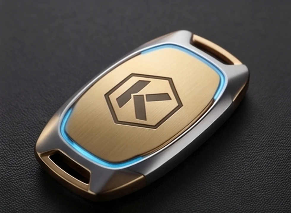 Kryos-branded access credential fob with illuminated indicator